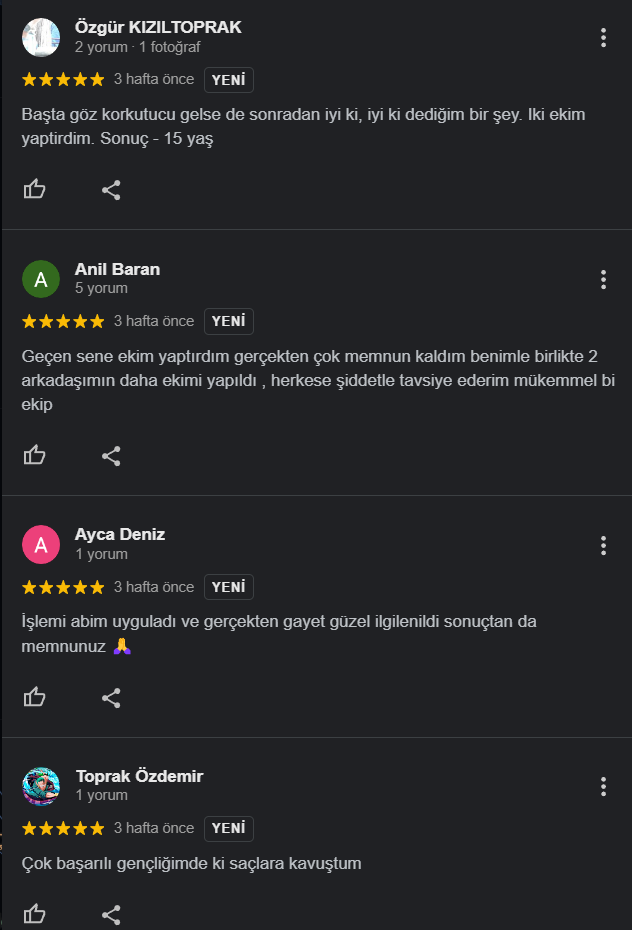 İzmir Foça Saç Ekim Sonuçları